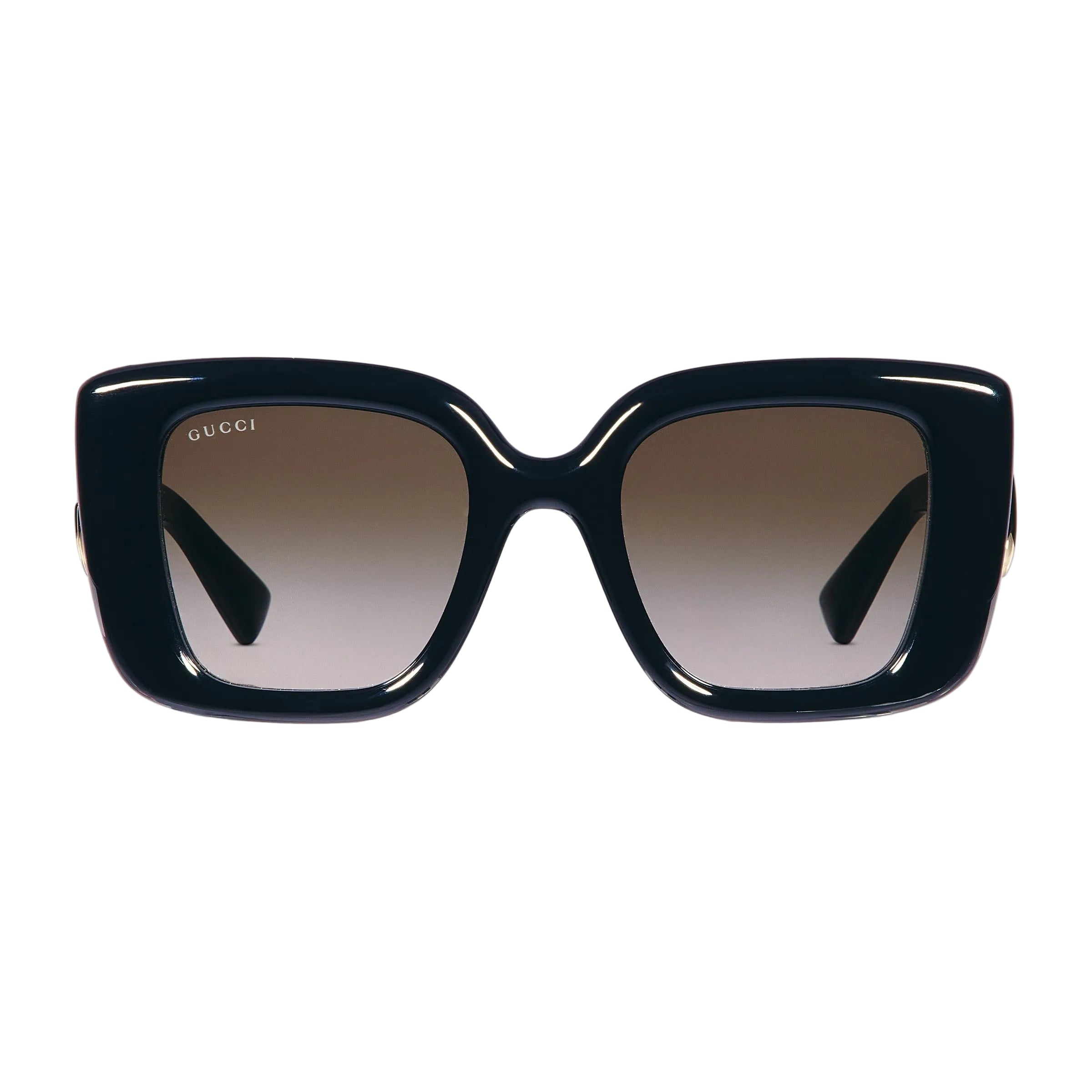 Gucci Women Butterfly Frame Shiny Black Sunglasses