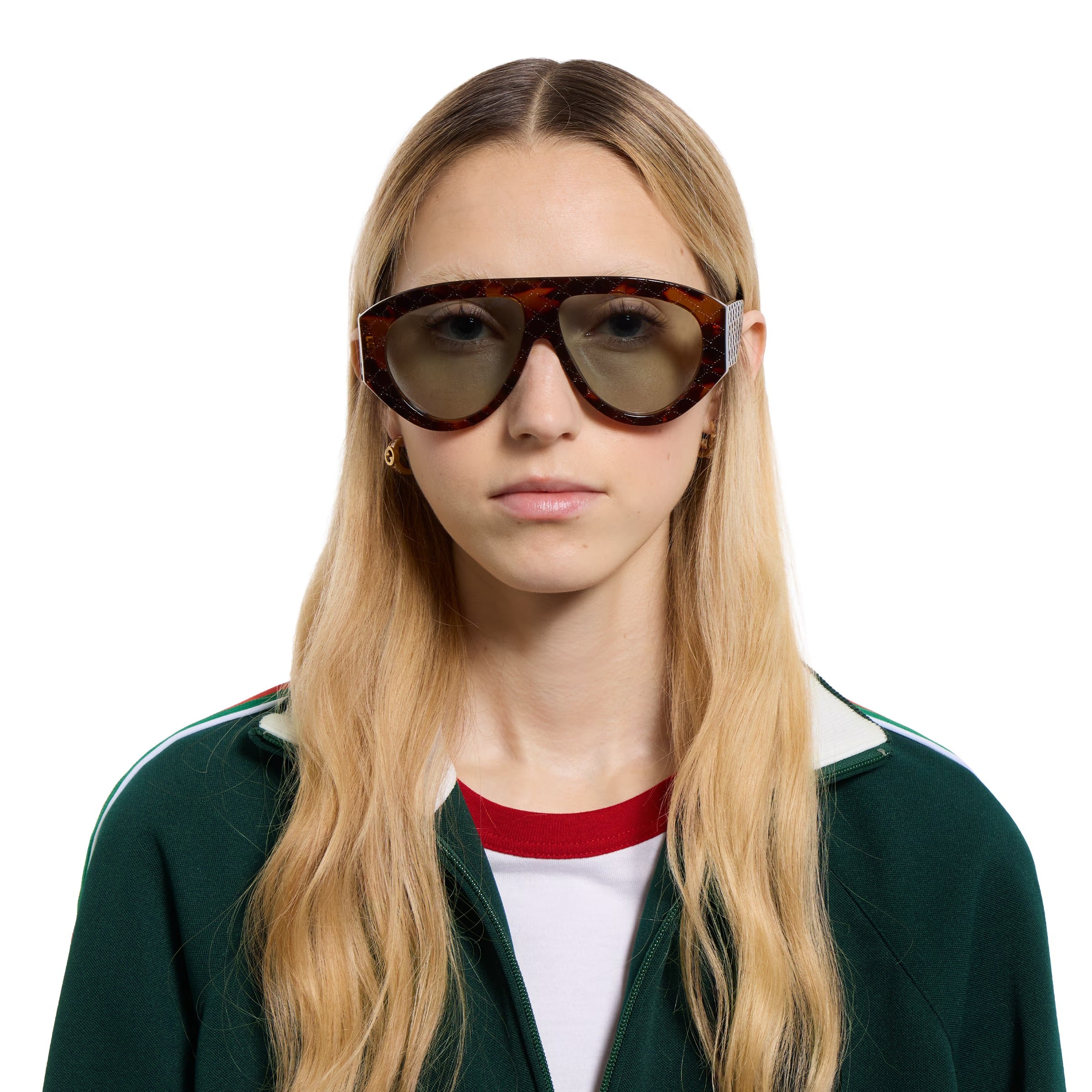 Gucci Women Mask Frame Light Brown Sunglasses