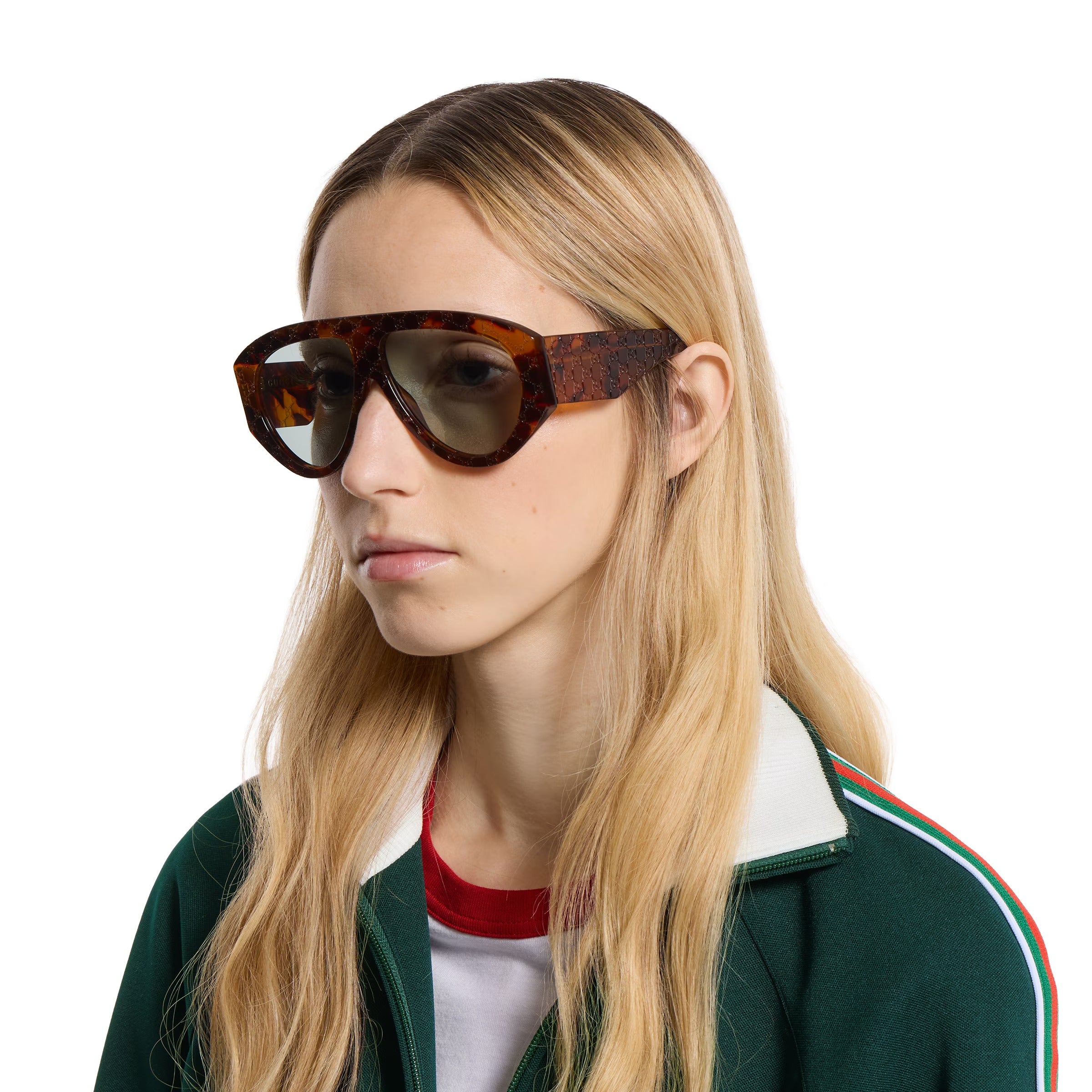 Gucci Women Mask Frame Light Brown Sunglasses