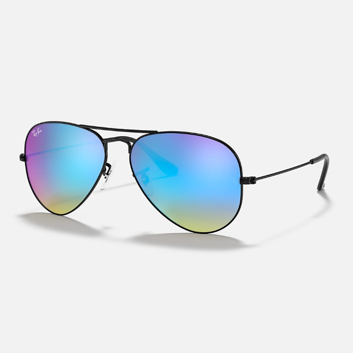 Ray Ban Men Pilot Frame Deep Black Sunglasses