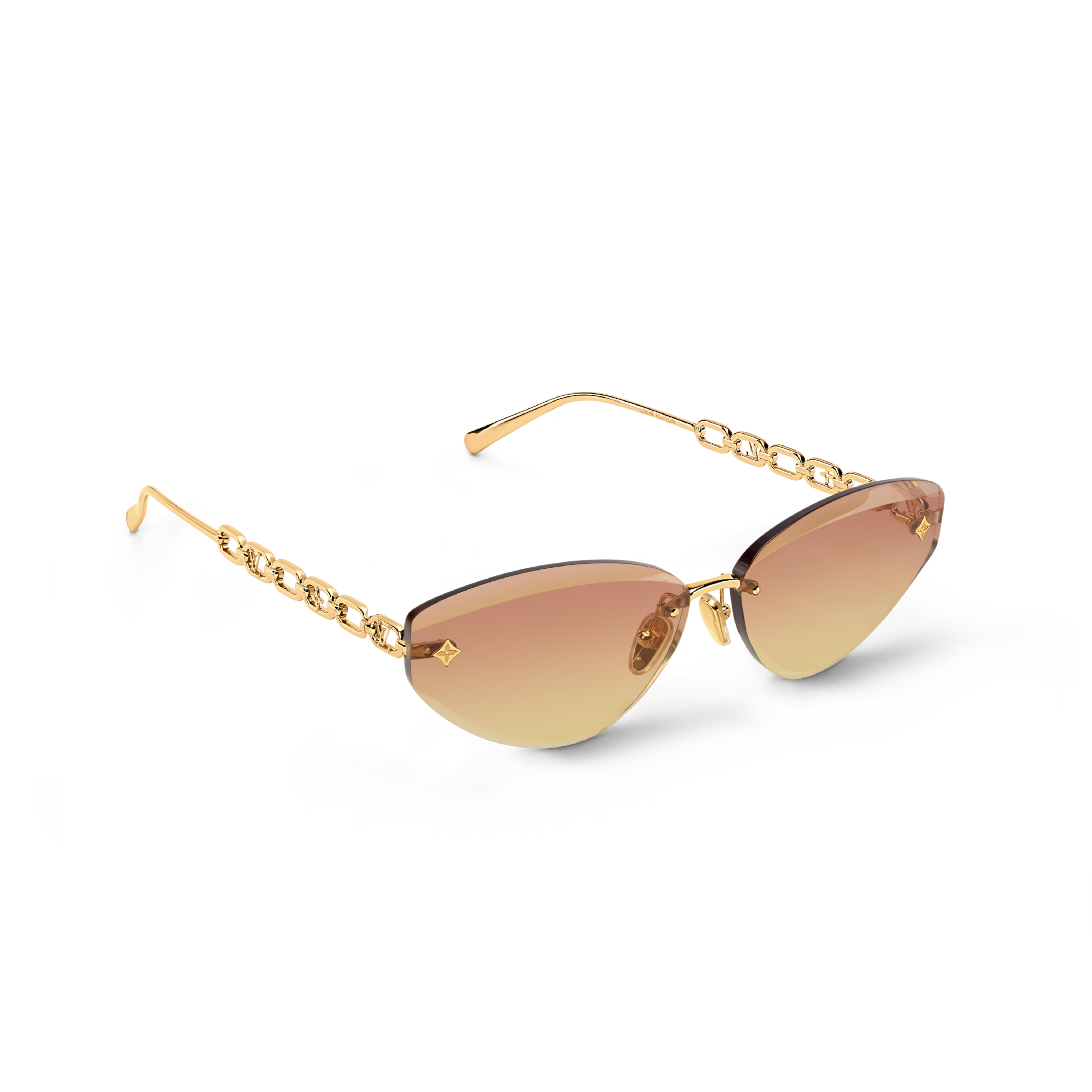 Louis Vuitton Women Cat Eye Frame Gold Sunglasses