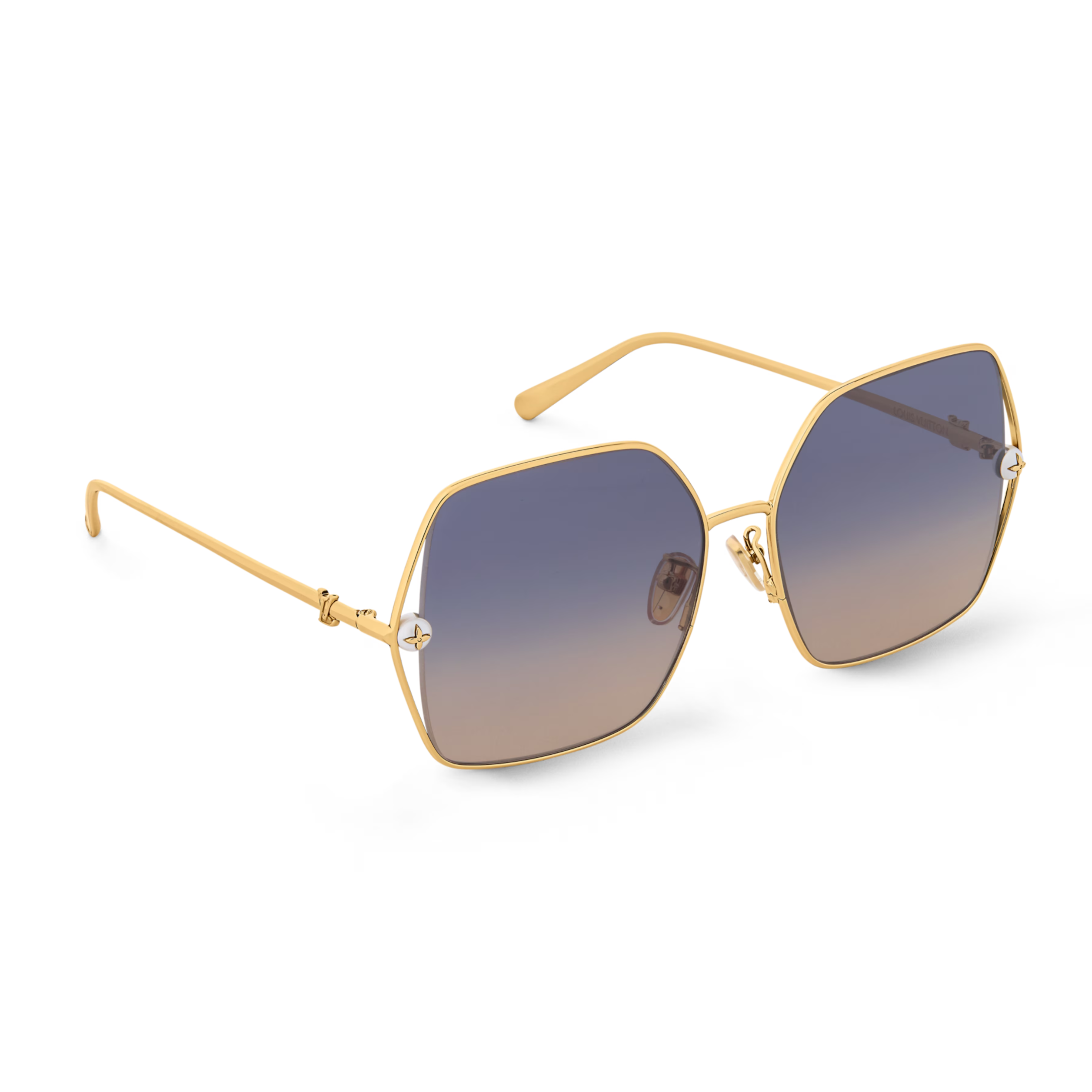 Louis Vuitton Women Square Frame Desert Gold Sunglasses
