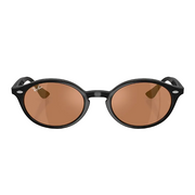 Ray Ban Women Oval Frame Polished BlackSunglasses