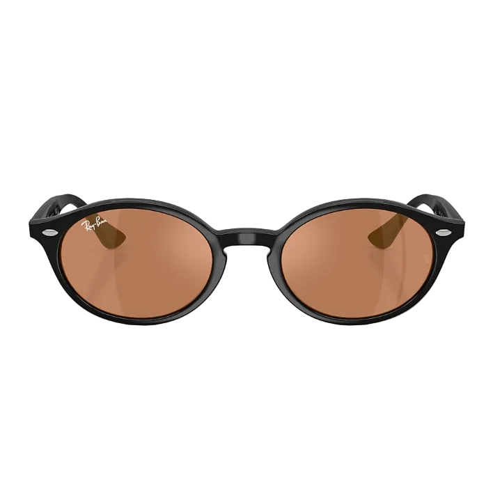 Ray Ban Women Oval Frame Polished BlackSunglasses