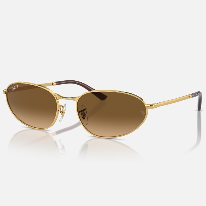 Ray Ban Women Irregular Frame Gold Sunglasses