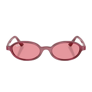 Ray Ban Men Oval Frame Polished Violet Havana Sunglasses