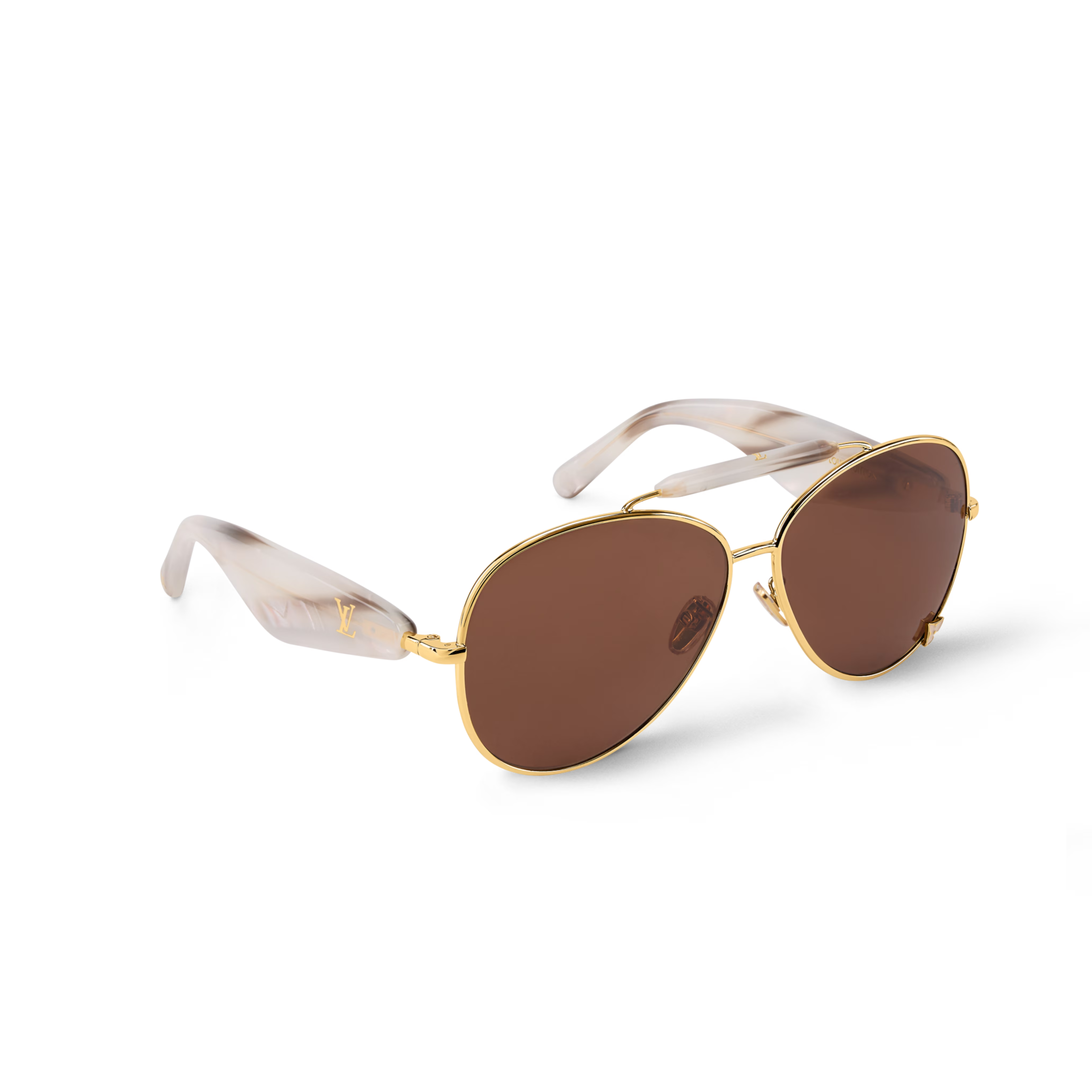 Louis Vuitton Women Pilot Frame White Sunglasses