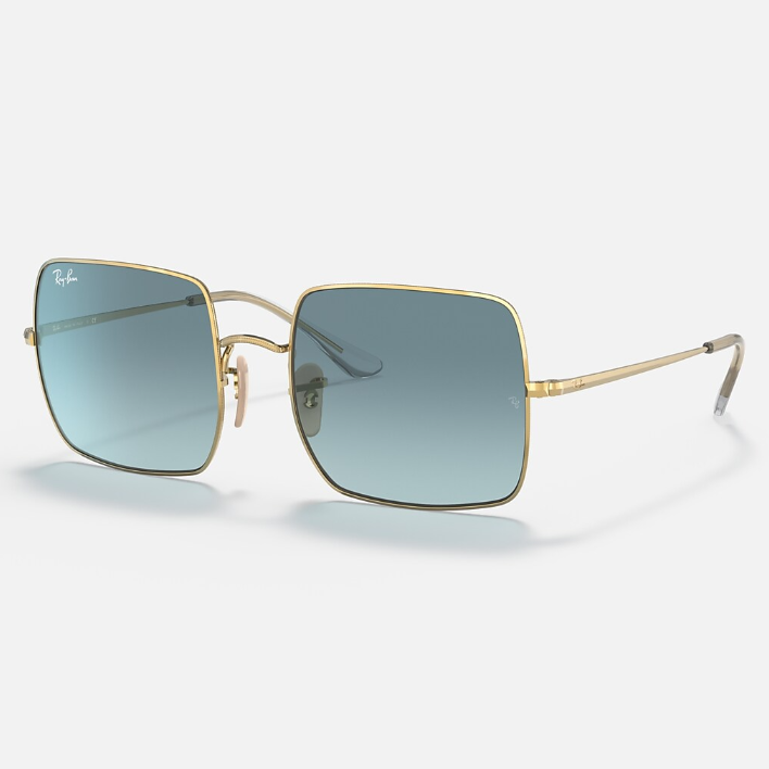 Ray Ban Men Square Frame Shiny Metallic Gold Sunglasses
