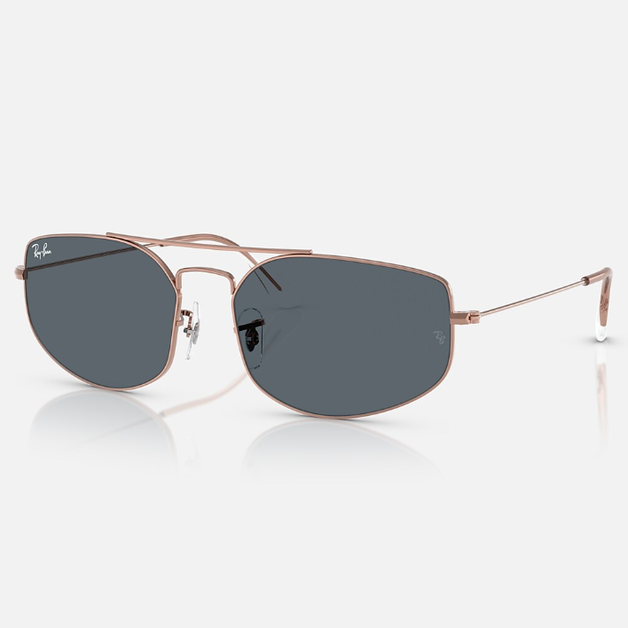 Ray Ban Men Irregular Frame Shiny Mettalic Gold Sunglasses