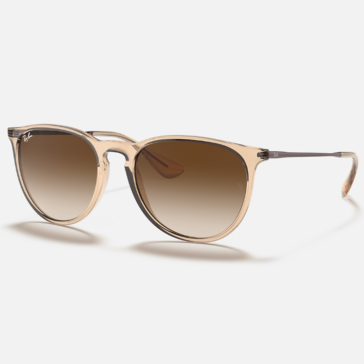 Ray Ban Women  Phantos Frame Polished Transparent Brown Sunglasses