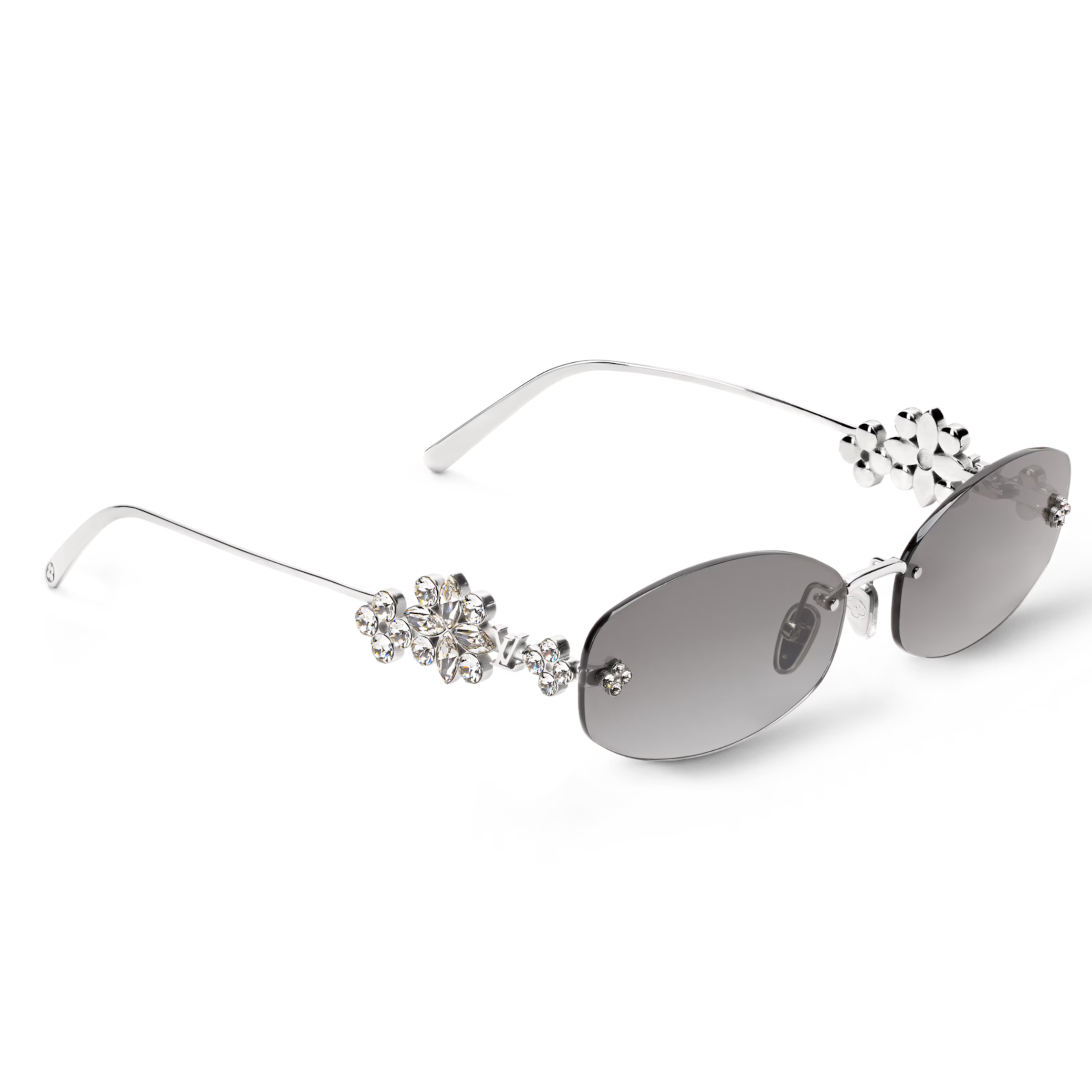 Louis Vuitton Women Oval Frame Silver Sunglasses