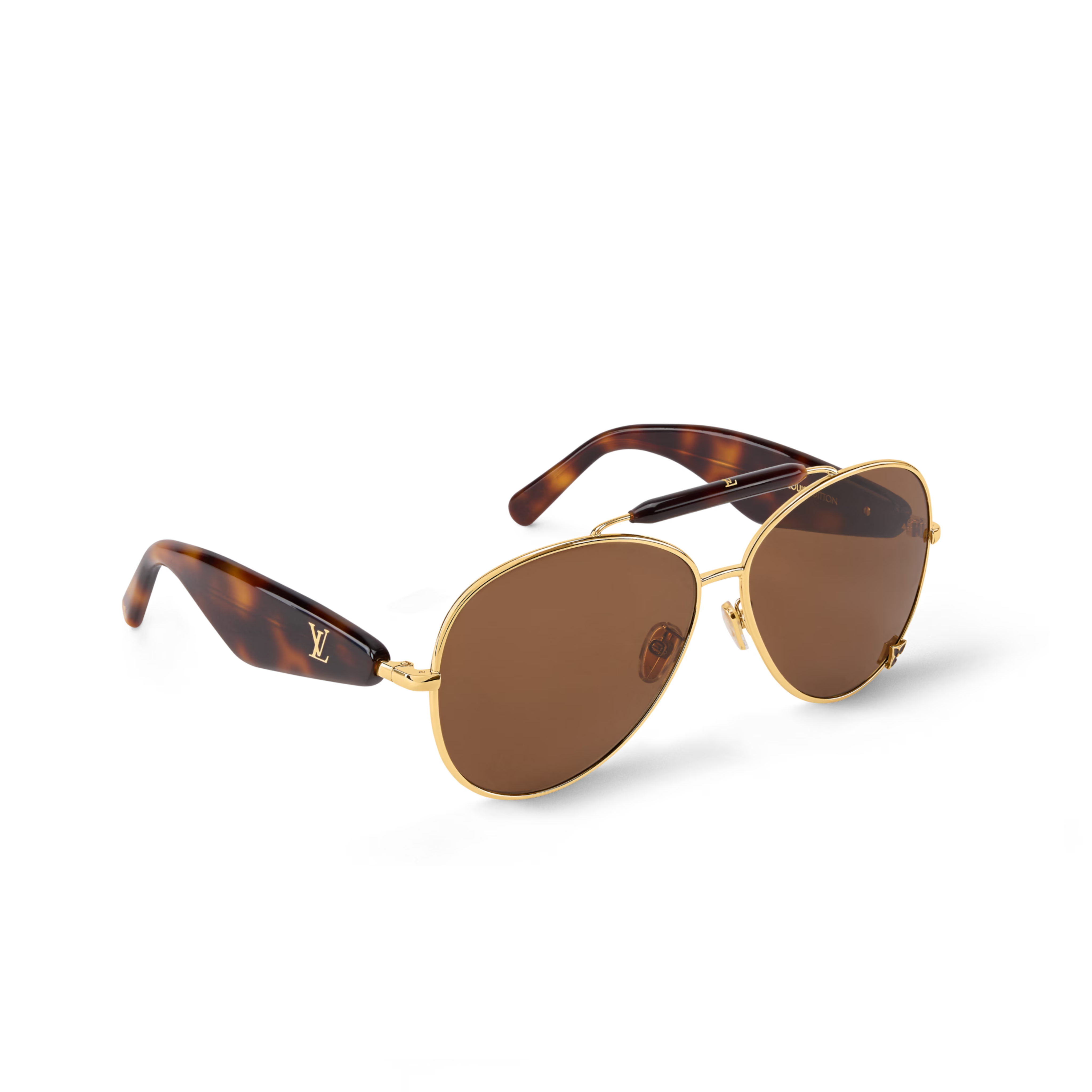 Louis Vuitton Women Pilot Frame Brown Sunglasses