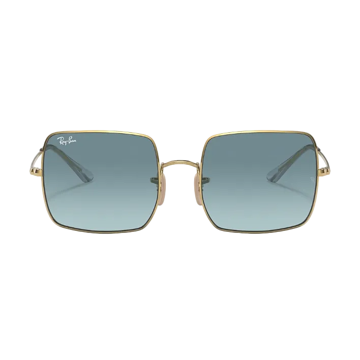Ray Ban Men Square Frame Shiny Metallic Gold Sunglasses