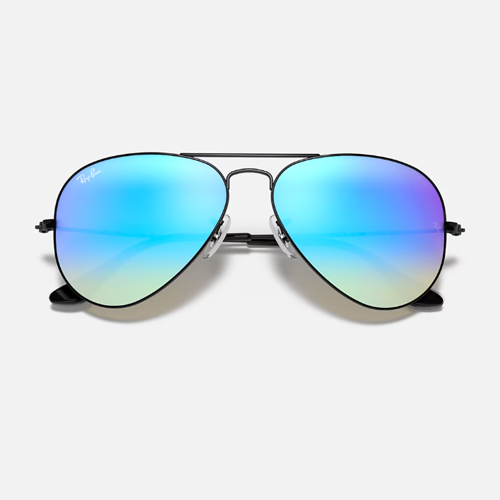 Ray Ban Men Pilot Frame Deep Black Sunglasses