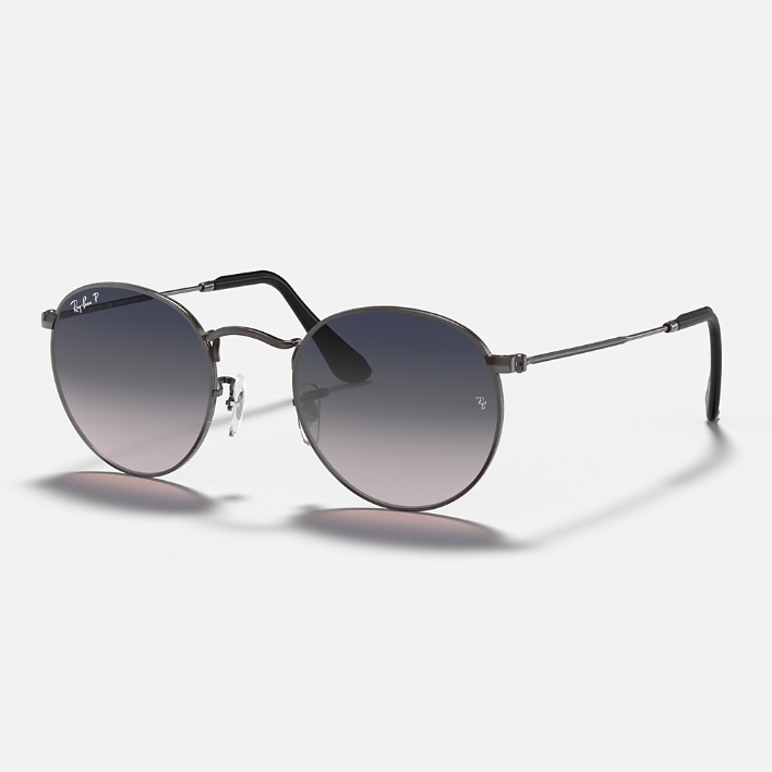 Ray Ban Men Round Frame Old Silver Sunglasses