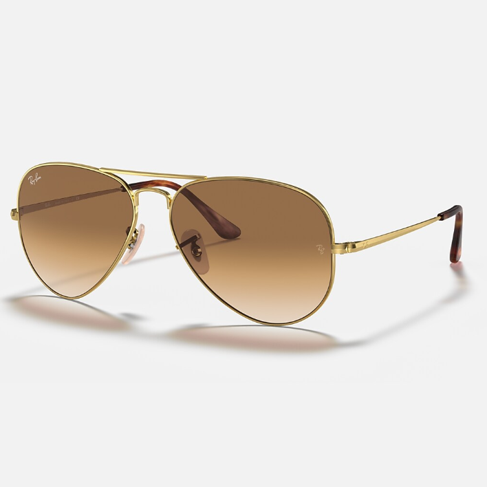 Ray Ban Men Pilot Frame Royal Gold Sunglasses