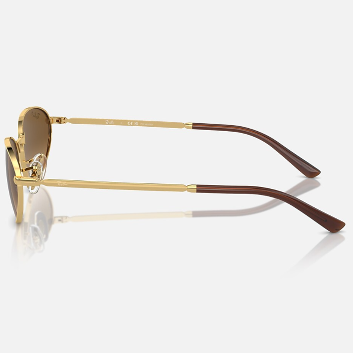 Ray Ban Women Irregular Frame Gold Sunglasses