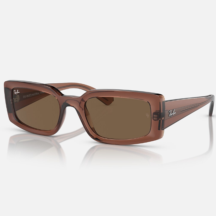Ray Ban Men Pillow Frame Transparent Dark Brown Sunglasses