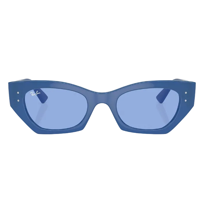 Ray Ban Men Irregular Frame Polished Electric Blue Sunglasses
