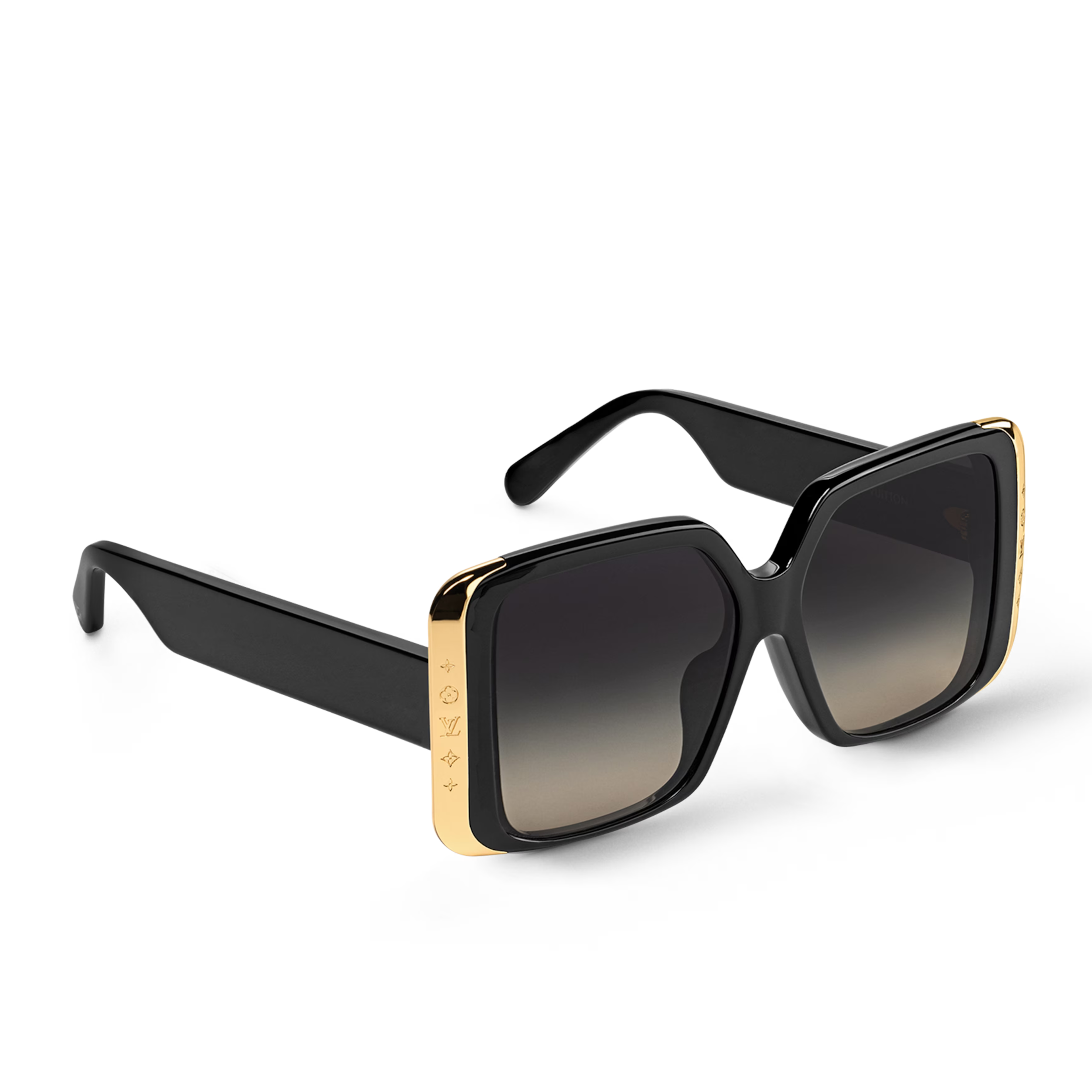 Louis Vuitton Women Square Frame Carbon Black Sunglasses