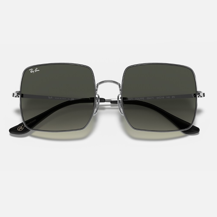 Ray Ban Women Square Frame Ash Silver Sunglasses