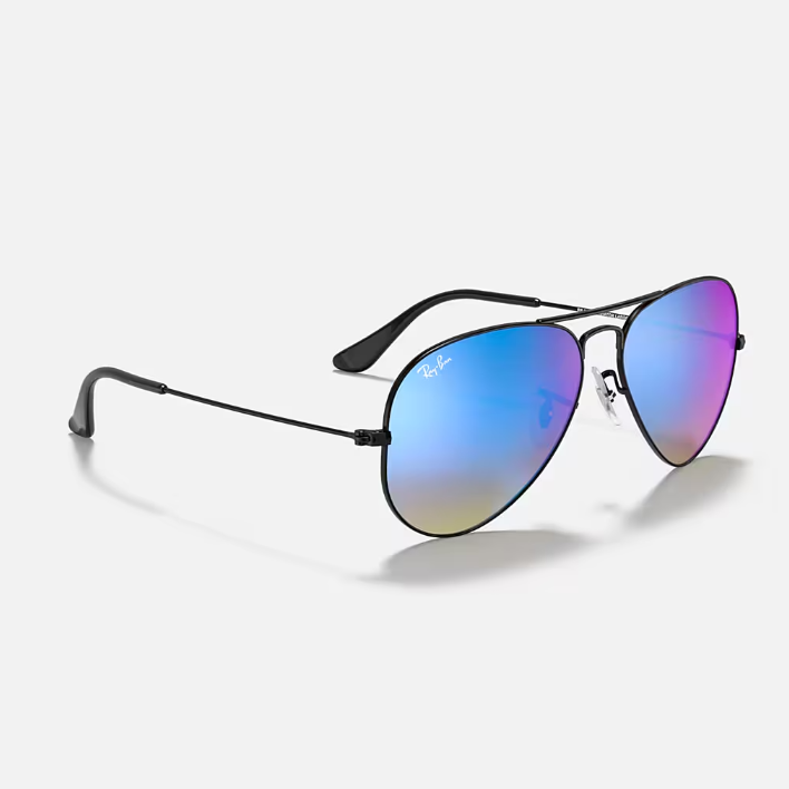 Ray Ban Men Pilot Frame Deep Black Sunglasses