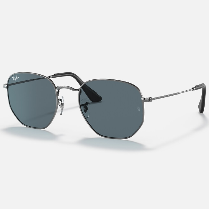 Ray Ban Men Irregular Frame Platinum Silver Sunglasses