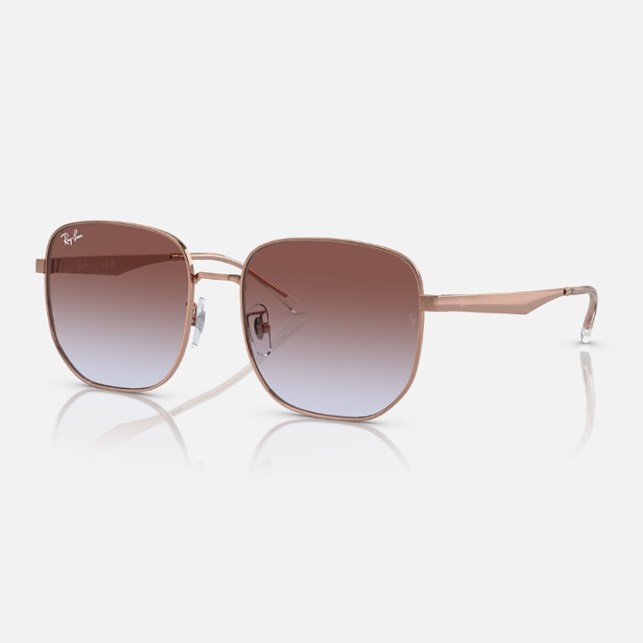 Ray Ban Men Irregular Polished Rose Gold Sunglasses