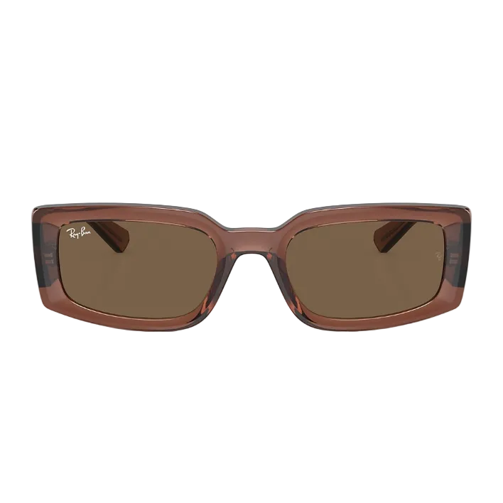 Ray Ban Men Pillow Frame Transparent Dark Brown Sunglasses