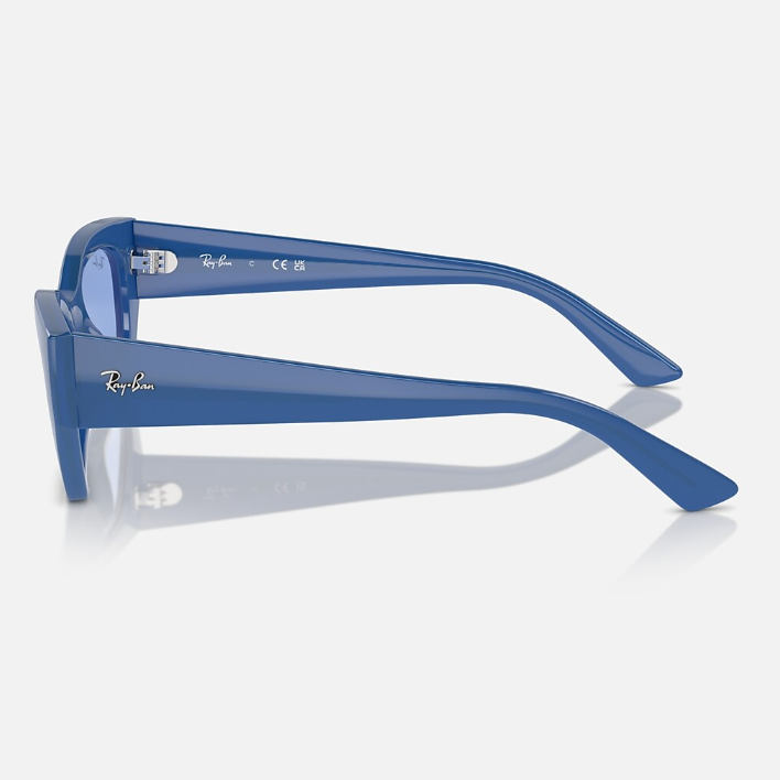 Ray Ban Men Irregular Frame Polished Electric Blue Sunglasses