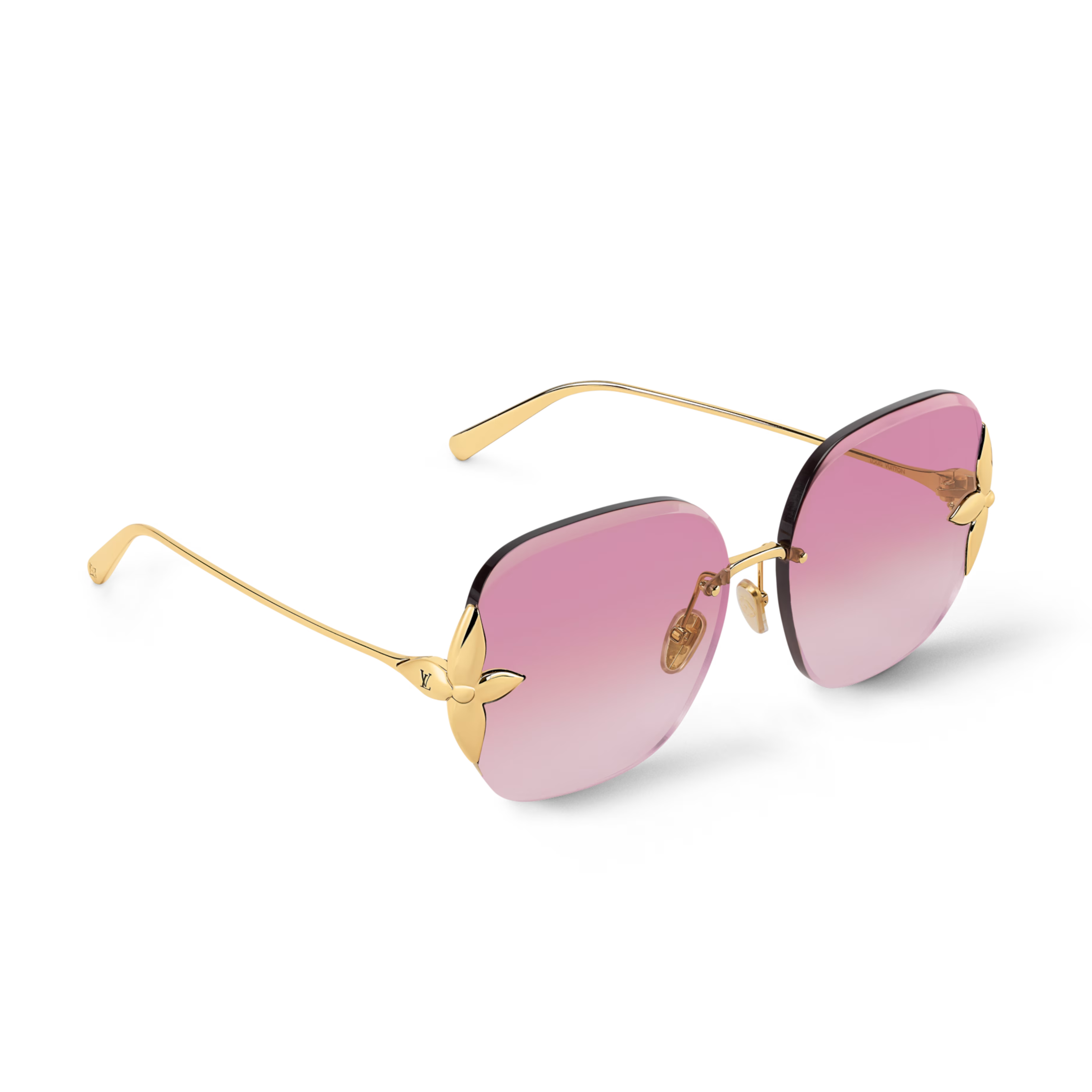 Louis Vuitton Women Square Frame Pale Gold Sunglasses