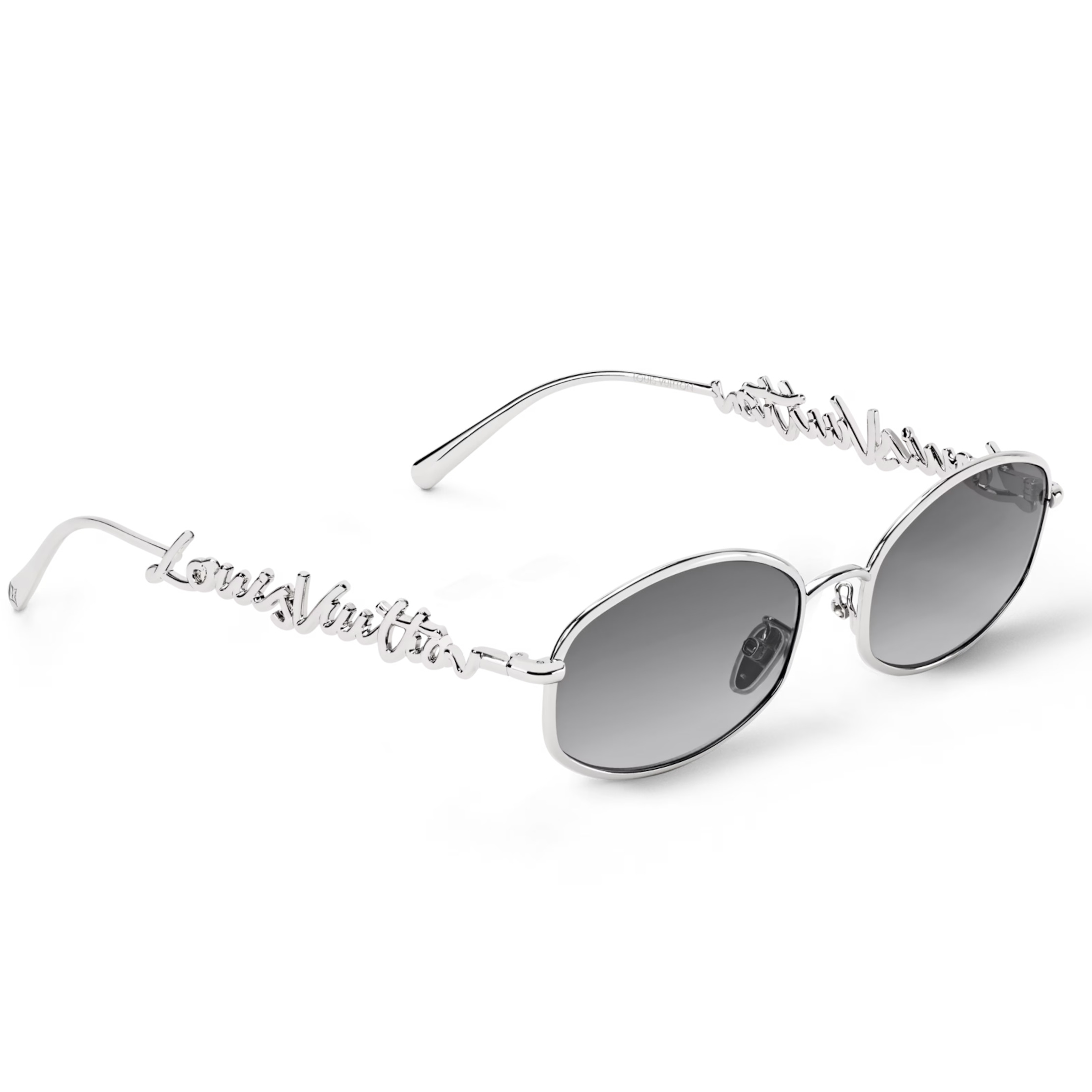 Louis Vuitton Women Round Frame Silver Sunglasses