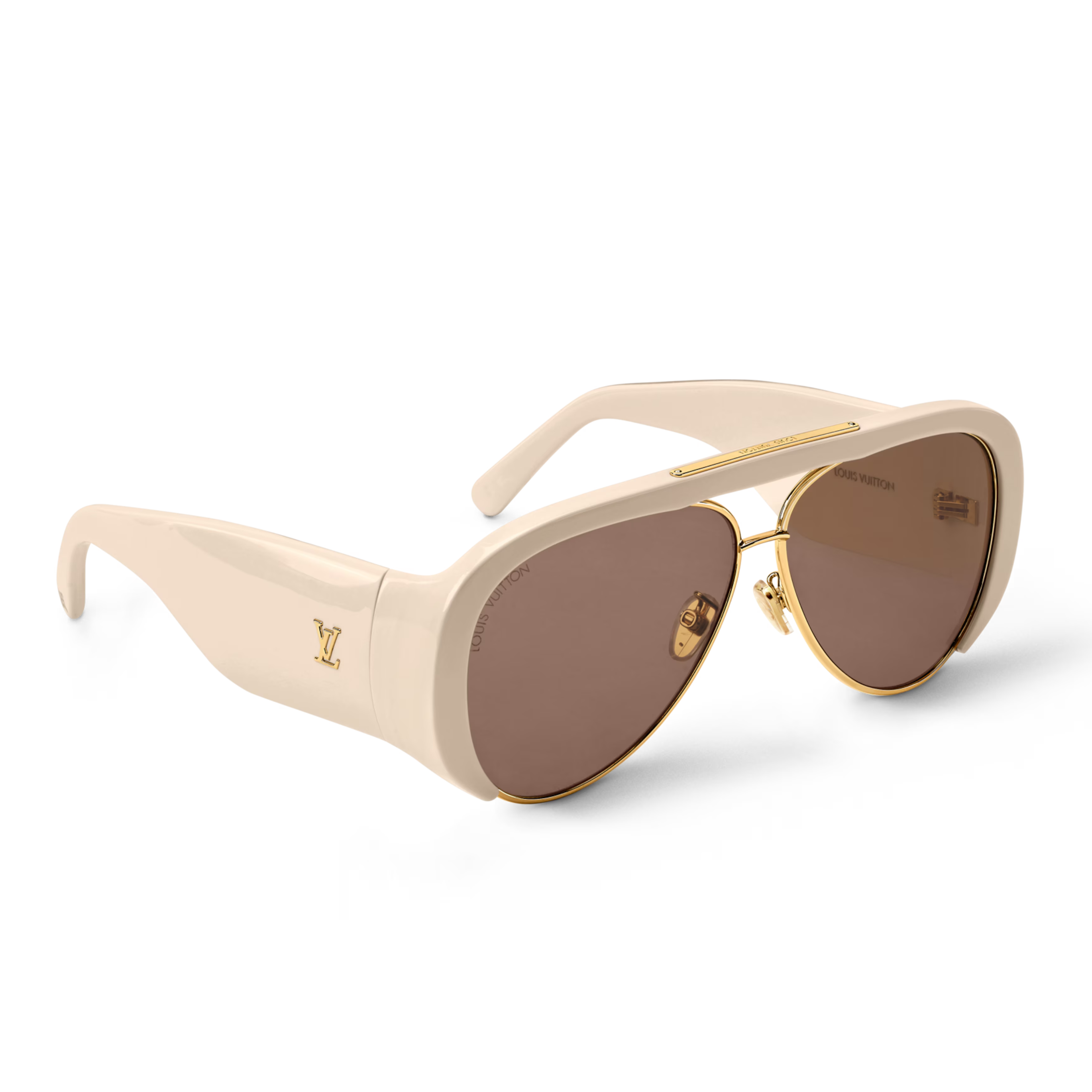 Louis Vuitton Women Pilot Frame Cream Sunglasses