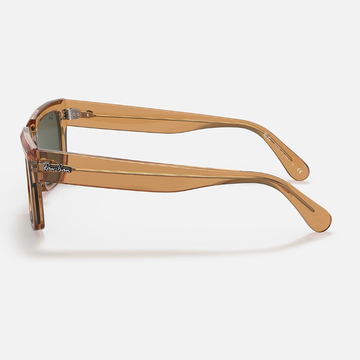 Ray Ban Men Rectangle Frame Light Brown Sunglasses