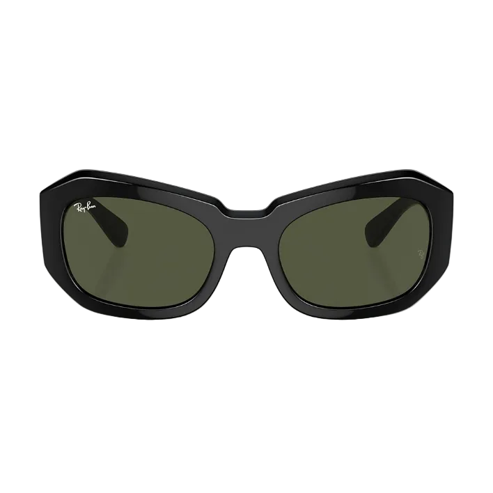 Ray Ban Men Pillow Frame Leather Black Sunglasses