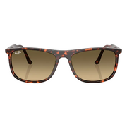 Ray Ban Men Rectangle Frame Polished Havana Red Turtle Sunglasses