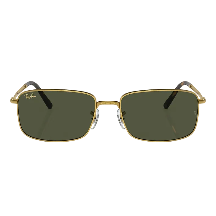 Ray Ban Men Rectangle Frame Mocha Gold Sunglasses