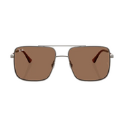 Ray Ban Men Square Frame Steel Silver Sunglasses