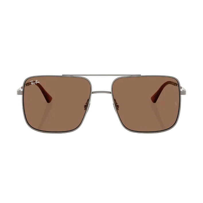 Ray Ban Men Square Frame Steel Silver Sunglasses