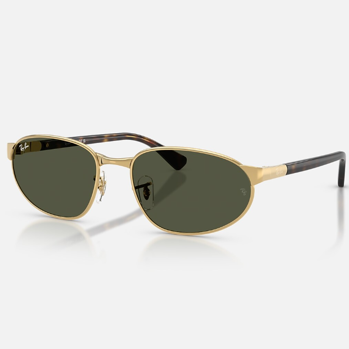 Ray Ban Men Irregular Frame Shimmer Gold Sunglasses