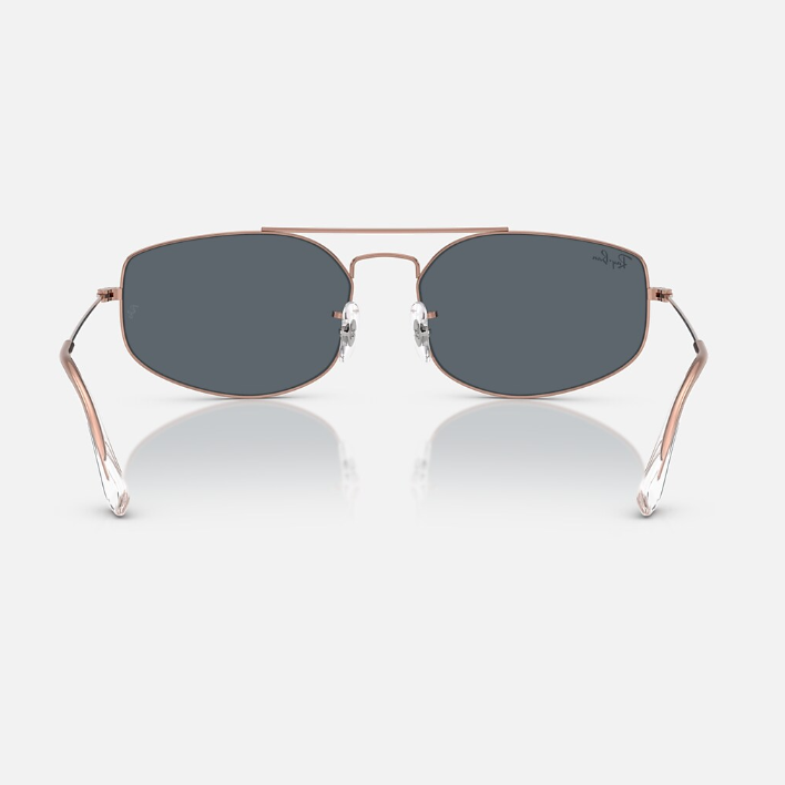 Ray Ban Men Irregular Frame Shiny Mettalic Gold Sunglasses