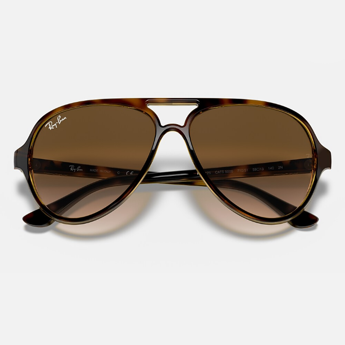 Ray Ban Men Pilot Frame Polished Light Havana Sunglasses