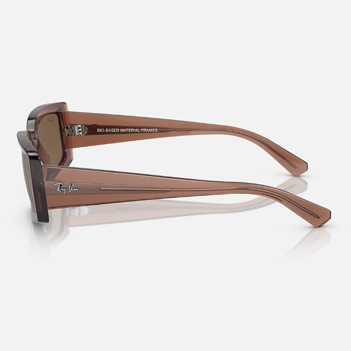 Ray Ban Men Pillow Frame Transparent Dark Brown Sunglasses