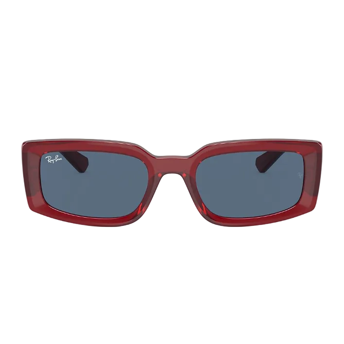 Ray Ban Women Pillow Frame Polished Transparent Red Sunglasses