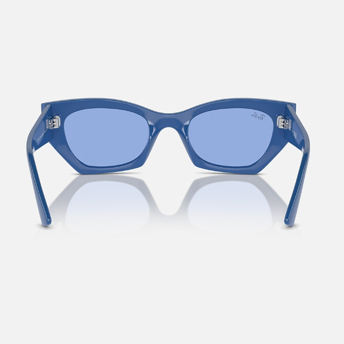 Ray Ban Men Irregular Frame Polished Electric Blue Sunglasses