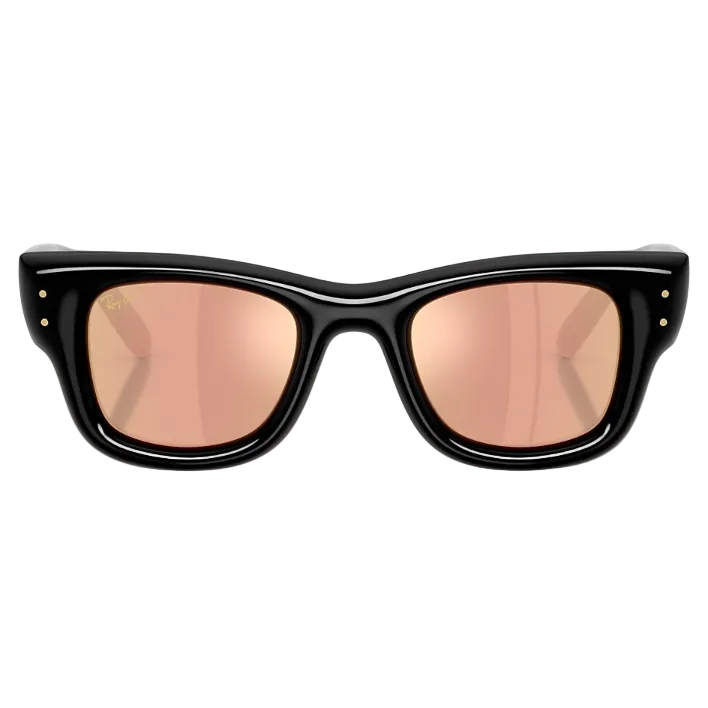 Ray Ban Women Square Frame Polished Black Sunglasses