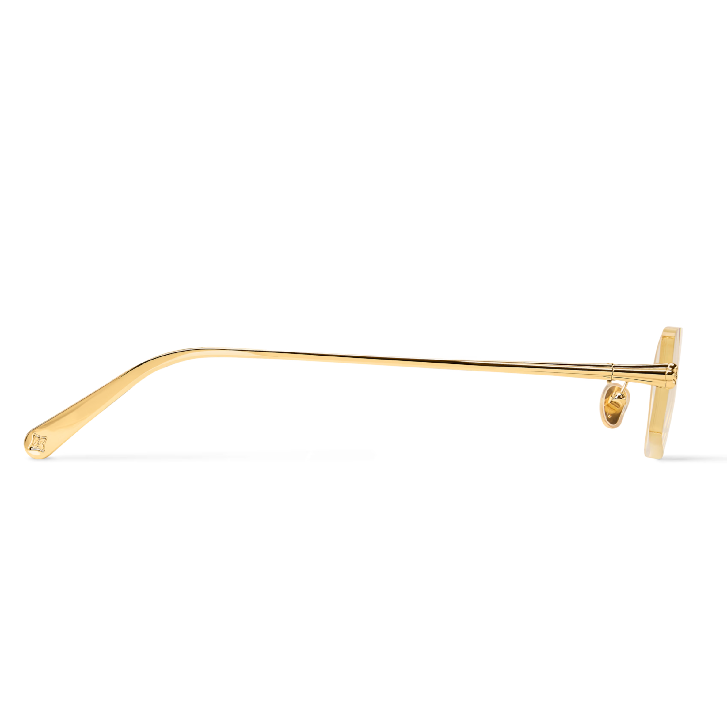Louis Vuitton Women Rectangle Frame Shiny Gold Sunglasses