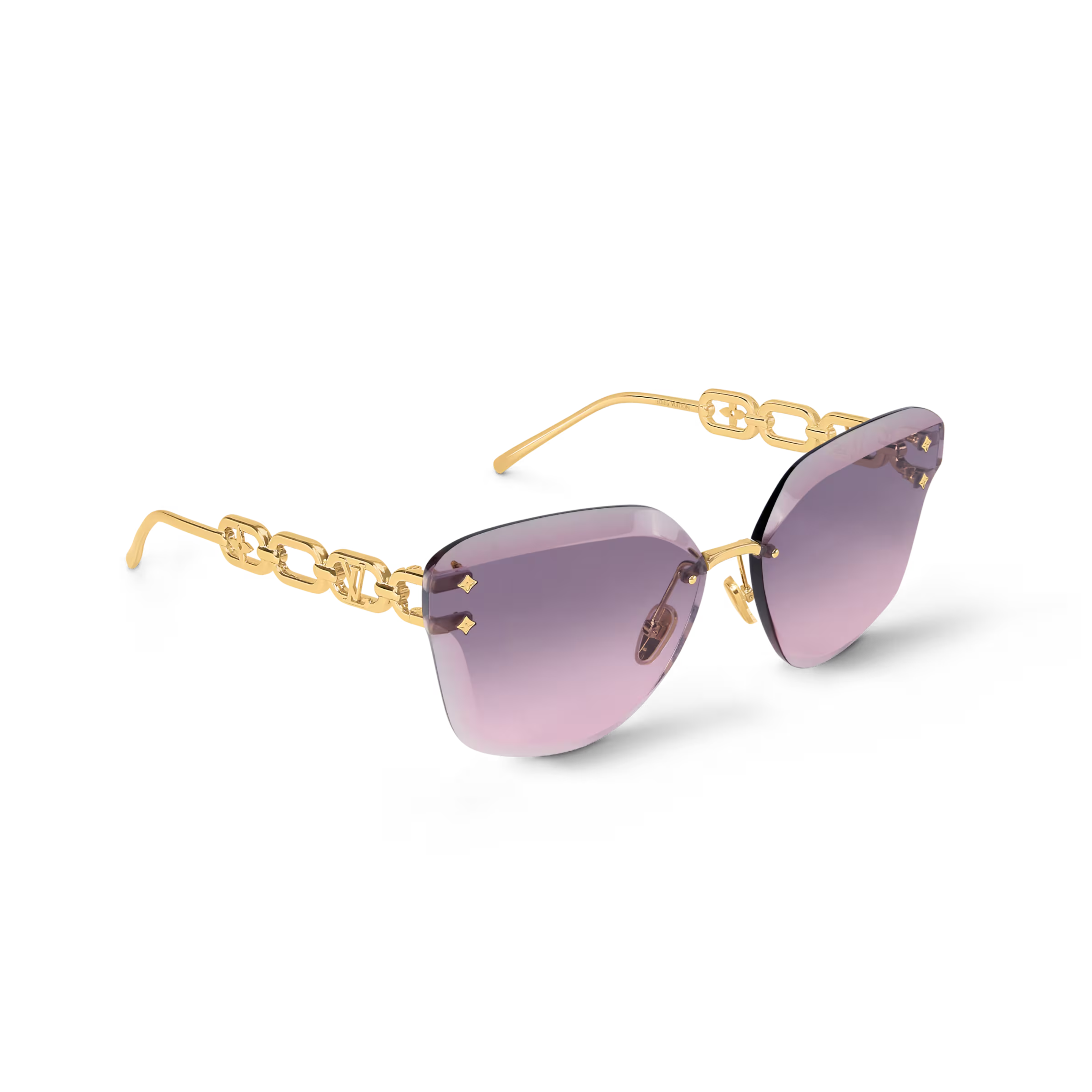 Louis Vuitton Women Cat Eye Frame Soft Gold Sunglasses