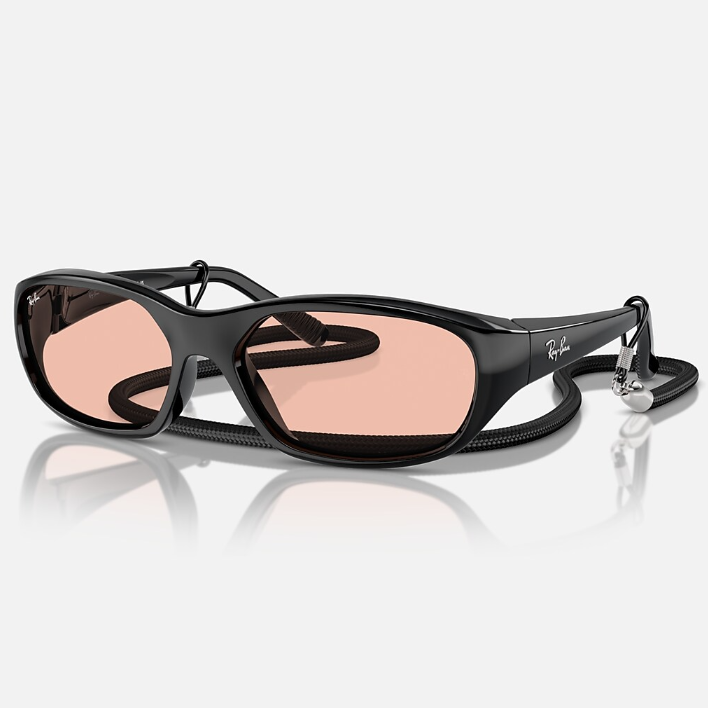 Ray Ban Women Rectangle Frame Space Black Sunglasses