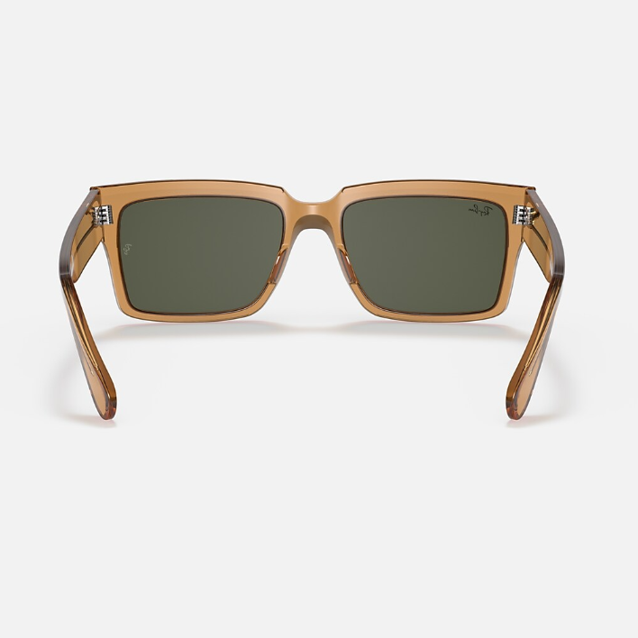 Ray Ban Men Rectangle Frame Light Brown Sunglasses